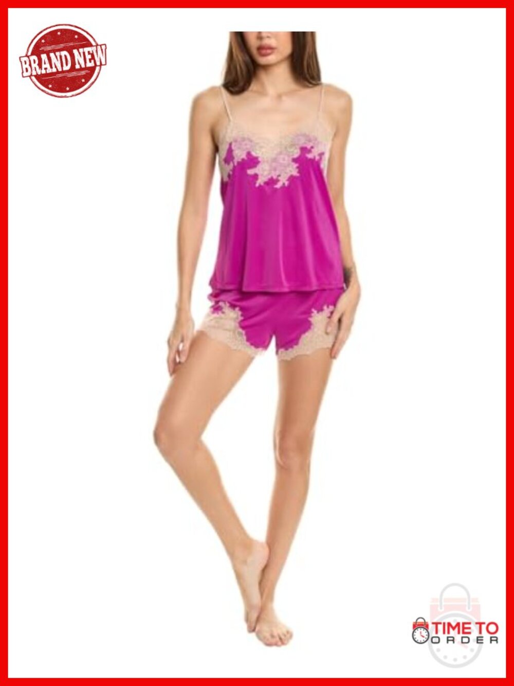 Women's Lace Cami Short Set 24" Inseam 2 3/4" Polyester